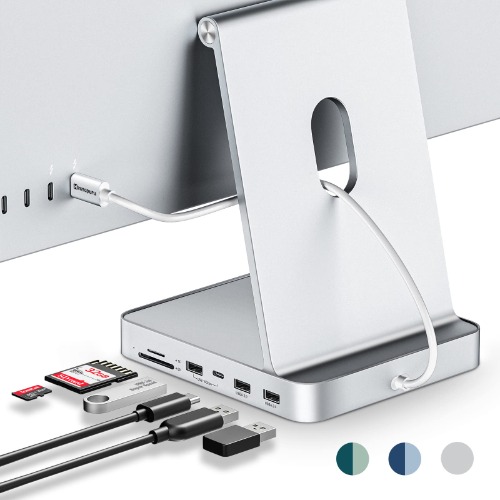 USB-C-hubb för iMac 24 tum 2021, Minisopuru USB-hubb adapter stöder M.2 NVMe SSD 7-i-1 dockningsstation iMac-tillbehör med USB C 10 Gbps, USB A 3.2, SD/TF-kortläsare, M.2 SSD (ingår ej), Sliver. - SILVER