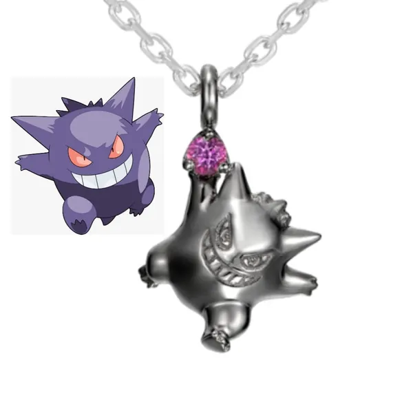 Pokemon Gengar Pendant-Gengar Pendant-925 Sterling Silver Pendant-Pokemon Necklace-Pokemon Jewelry-Gengar Jewelry-Anime Pendant-Gift-Him/Her