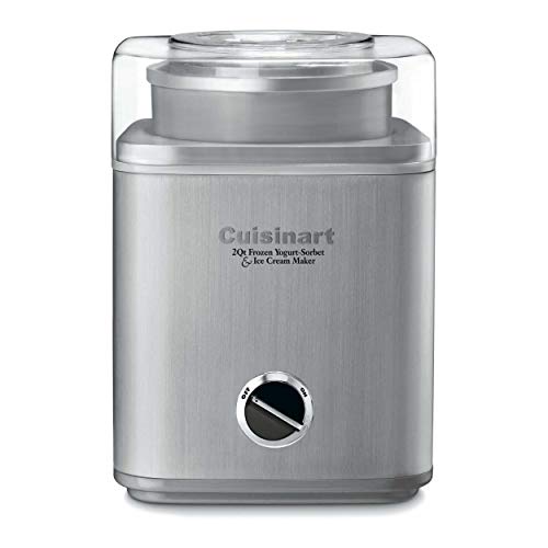 CUISINART Ice Cream Maker, Ice Cream and Frozen Yogurt Machine, 2-Qt. Double-Insulated Freezer Bowl, Silver, ICE30BCP1 - Brushed Chrome - Maker