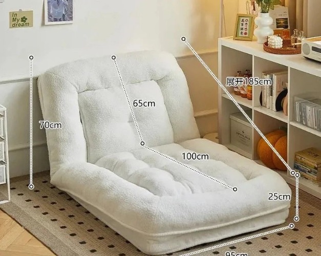 lazy folding sofa bed | off-white large