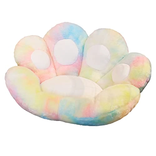 Ditucu Cat Paw Cushion Lazy Sofa Office Chair Cushion Bear Paw Warm Floor Cute Seat Pad for Dining Room Bedroom Comfort Chair for Health Building Colorful 31.4 x 27.5 inch