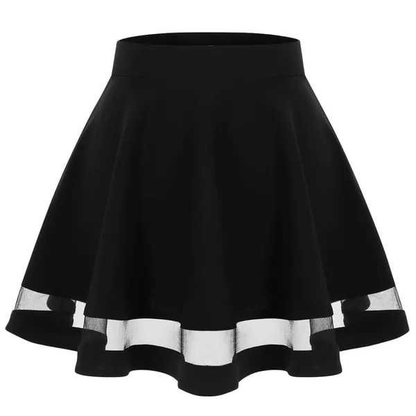 Wedtrend Women's Basic Versatile Stretchy A-line Flared Casual Mini Skater Skirt