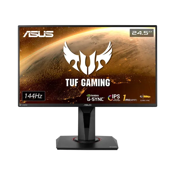 ASUS TUF Gaming 25" 1080P Monitor (VG259Q) - Full HD, IPS, 144Hz, 1ms, Extreme Low Motion Blur, Speaker, Adaptive-Sync, G-SYNC Compatible, VESA Mountable, DisplayPort, HDMI, Height Tilt Adjustable - 24.5" IPS 1ms 144Hz G-SYNC Height Adjustable