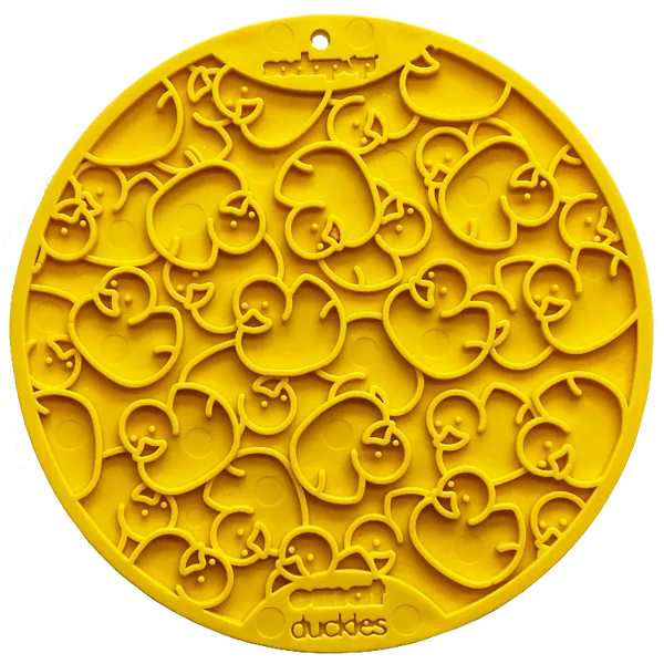 NEW! Duckies Design eMat Enrichment Lick Mat With Suction Cups