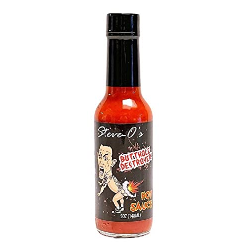 Steve-O's Butthole Destroyer Hot Sauce | With Garlic and Scorpion, Naga Jolokia, and Carolina Reaper Peppers (5 oz) - The Destroyer - 1 Bottle