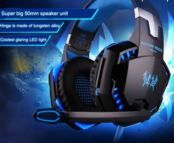 Ninja Dragon RZ LED 3.5MM Stereo Gaming Headphone with Microphone - Blue