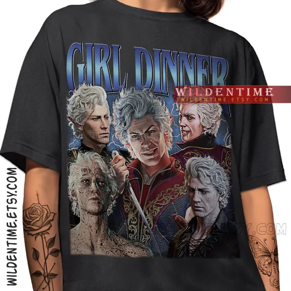 Limited Astarion Baldurs Gate 3 Girl Dinner Vintage T-Shirt,  Astarion Baldurs Shirt, Gift For Women and Man Unisex T-Shirt