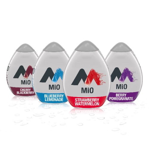 MiO Cherry Blackberry, Blueberry Lemonade, Strawberry Watermelon & Berry Pomegranate Naturally Flavored Liquid Water Enhancer Variety Pack, 4 ct Pack, 1.62 fl oz Bottles - Berry 1.62 Fl Oz (Pack of 4)