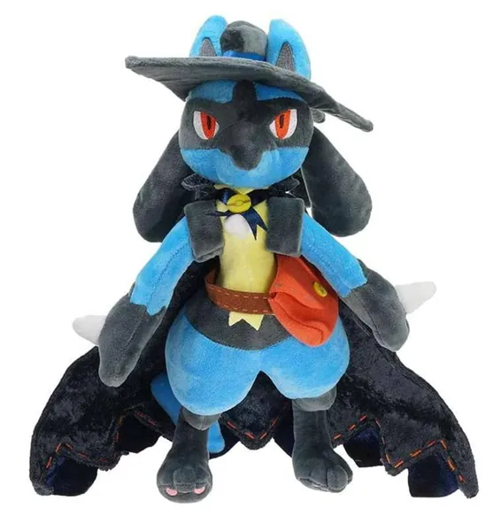 NC Halloween Lucario Plush Doll, Height 32cm, Cosplay Dress up, Riolu Evolution Version.