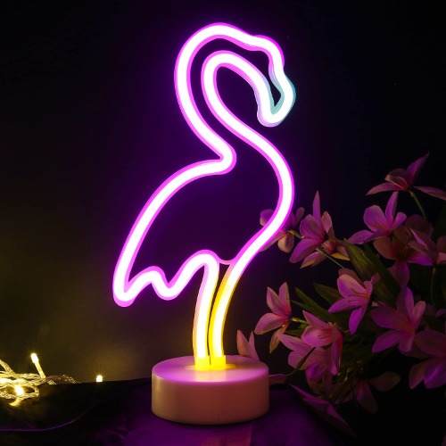 Flamingo Neon Sign，Neon Lights for Bedroom Decor，Battery USB Powered LED Neon Signs，Girl Room Decoration Children's Birthday Gifts - Flamingo