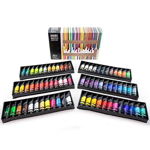 Liquitex BASICS Acrylic Paint Set, 72 x 22ml (0.74-oz) Tube Paint Set - 72 x 22ml (0.74-oz) - Paint Set