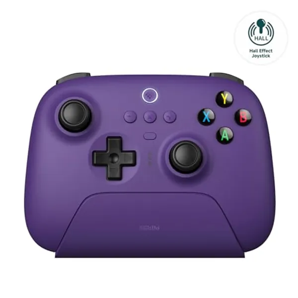 8Bitdo Ultimate 2.4G Wireless Controller, Hall Effect Joystick Update, Gaming Controller with Charging Dock, Compatible for Apple, PC, Android, Steam Deck, Switch(No Gyro) and Raspberry Pi - Purple