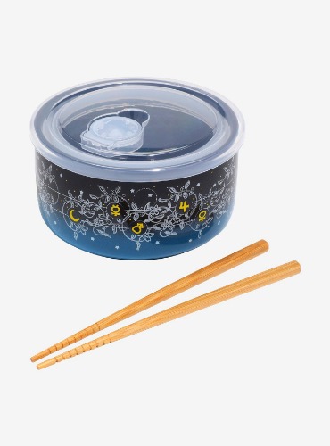 Sailor Moon Blue Floral Bowl with Lid and Chopsticks