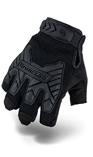 Ironclad IEXT-FIBLK-04-L Tactical Fingerless Impact Glove Black, Large - Large