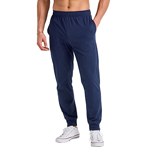 Hanes Originals Cotton Joggers, Jersey Sweatpants for Men with Pockets, 30" Inseam - Medium - Athletic Navy