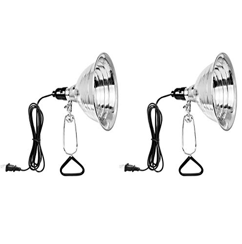 Simple Deluxe 2-Pack Clamp Lamp Light with 8.5 Inch Aluminum Reflector up to 150 Watt E26 (no Bulb Included), Silver and Black - 2 Count (Pack of 1)