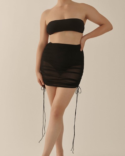 Canova Drawstring Mini Coverup in Black | S / Black