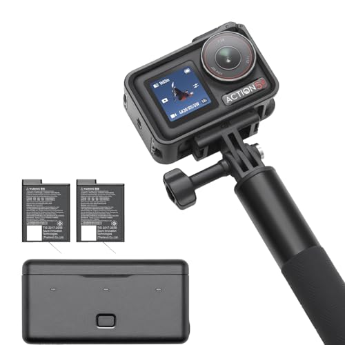 DJI Osmo Action 5 Pro Adventure Combo, Action Camera 4K with 1/1.3" Sensor, 12h Extended Battery Life with 3 Batteries, Stabilization, Dual OLED Touchscreens, Mini Action Camera for Travel, Vlog - Adventure Combo - Single