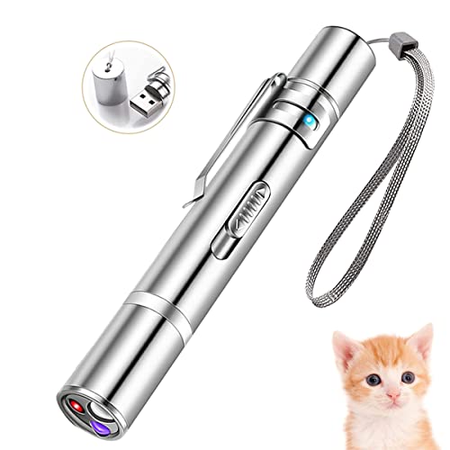 PAIDASHU Cat Toys, Interactive Toys for Cats, Cat Dog Red Pointer Light Toy, 7 in 1 LED Cat Light Pen,USB Rechargeable, Pet Scratching Practice Chase Training Tool