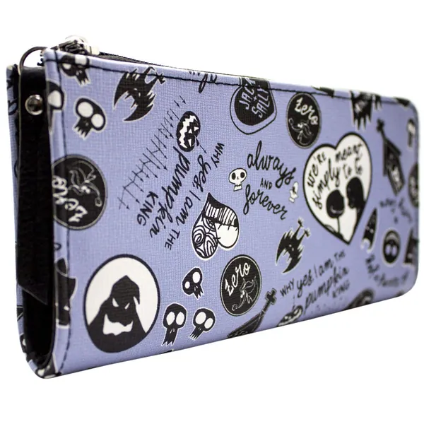 Nightmare Before Christmas Jack and Sally Forever Coin and Card Clutch Purse Purple