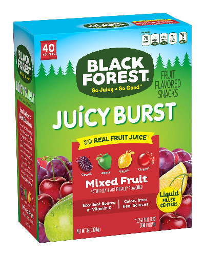Black Forest, Snacks Juicy Bursts 0.8 40 Count, Mixed Fruit, 32 Ounce - 