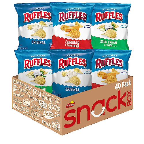 40 pack of ruffles snack!