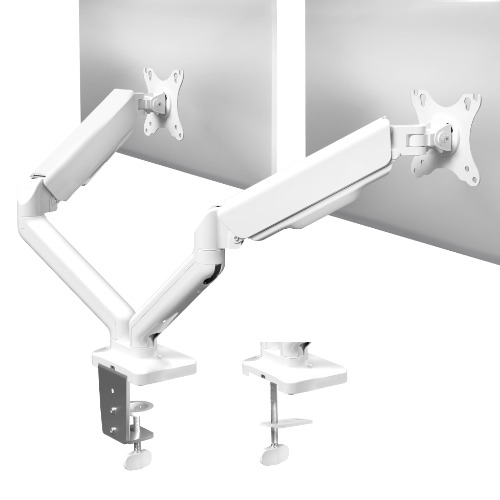VIVO Dual Monitor up to 32 inches and 19.8 lbs per Screen, Mechanical Arm Desk Mount, Articulating Counterbalance, VESA Stand, Classic, White STAND-V002OW - Dual Mount - White