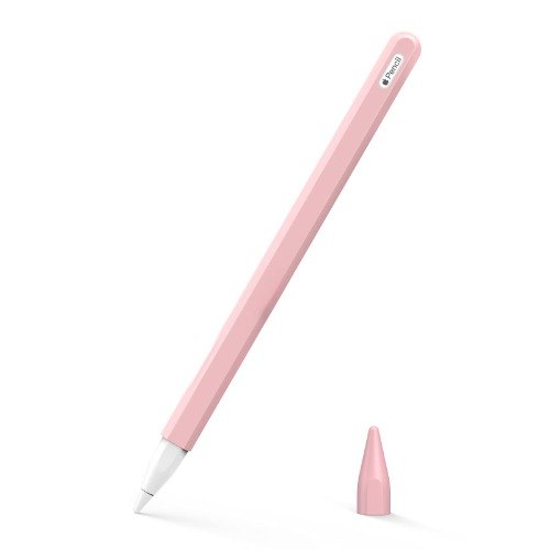 MoKo Coque Compatible avec iPad iPencil 2e Génération, Étui Housse de Protection pour Stylet en Silicone, Cover de Stylet avec Pointes de Rechange et Clip Intégré - Rose Clair