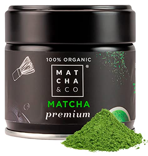 Matcha & CO 100% Organic Premium Matcha Powder (1.05 Ounce) [Ceremonial Grade]. Organic Matcha Tea Powder from Japan. - 1.06 Ounce (Pack of 1)