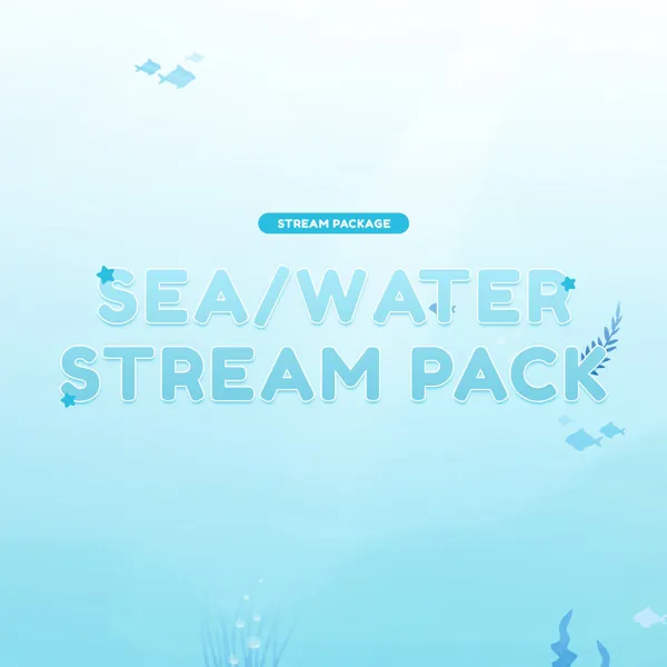 Aquatic Animated Stream Package/Sea Ocean Water Theme, Cute Animated Twitch Stream Overlay, Panels, Alert, Calm, Custom Chat Widget