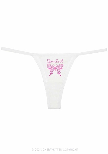 Spoiled Butterfly Y2K Flat String Thong Cherrykitten | White / S