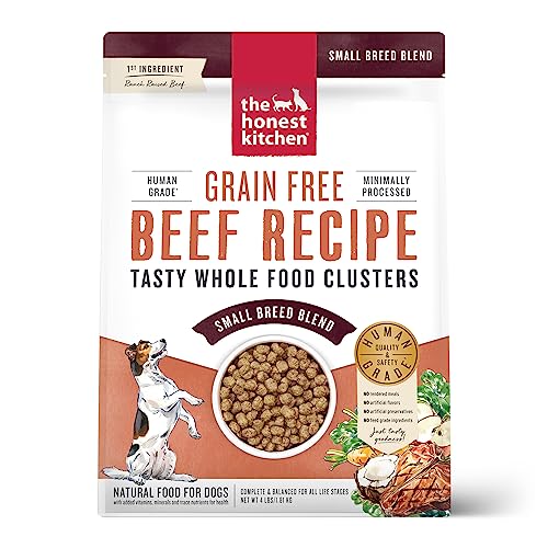 The Honest Kitchen Whole Food Clusters Small Breed Grain Free Beef Dry Dog Food, 4 lb Bag