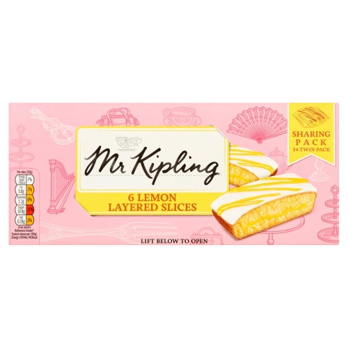 Mr Kipling Lemon Layered Slices Cakes, Pack of 6