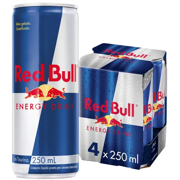 Red Bull Energy Soft Drink Cans, 4 x 250ml