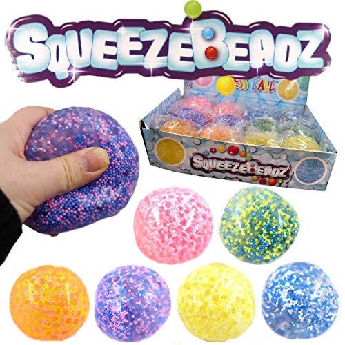 Henbrandt the Harlequin Brand Quetschball Squeezeball XL 7cm Bunt Perlen Antistressball Knautschball Knetball Spielball