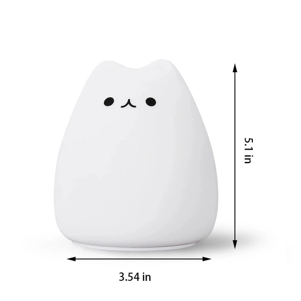 Cute Cat Kawaii Cozy LED Colour Changing Night Lamp Touch Sensor - Straight Face Cat