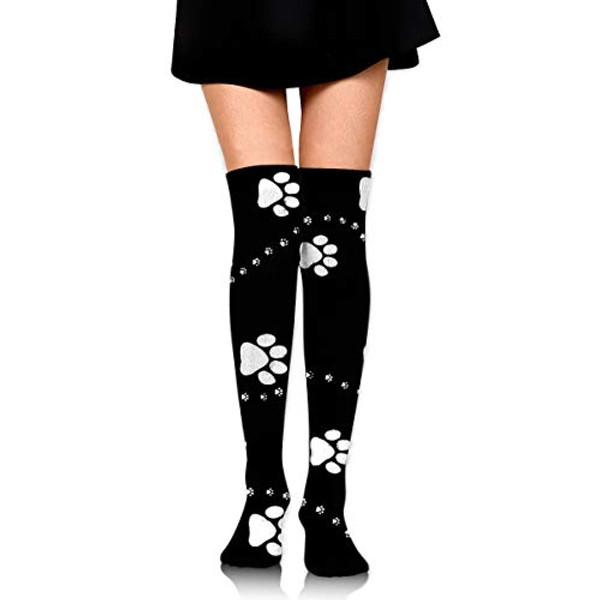 GERSWEET Girls Women Warmer Thigh Thick Socks Athletic Travel Football Outdoor Socks - One Size - Black