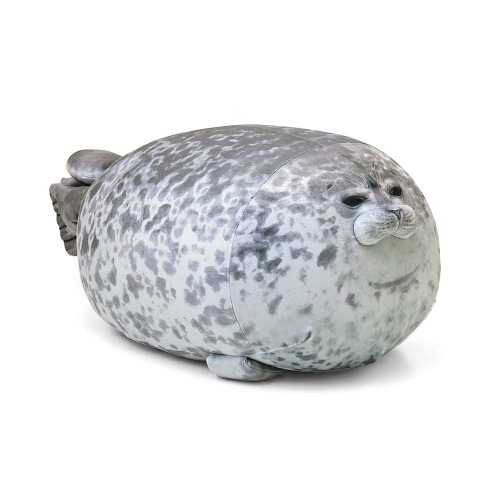 VHYHCY Chubby Blob Seal Pillow Soft Fat Hugginchesg Pillow Stuffed Cotton Animal Seal Plush Toy Throw Pillows Cuddly Gift (13 inches) - Gray Small (Pack of 1)