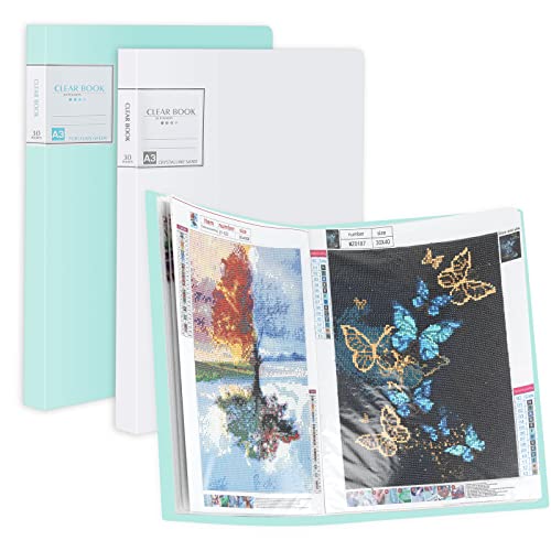 2 Packs A3 Diamond Painting Storage Book Large 30x40 Diamond Art Storage  Presentation Book with 30 Pags Diamond Painting Art Portfolio Folder Clear  Pockets Artwork Storage Photo Album Refill Pag 2PCS