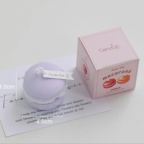Adorable Pastel Macaron Scented Candle - Lavender