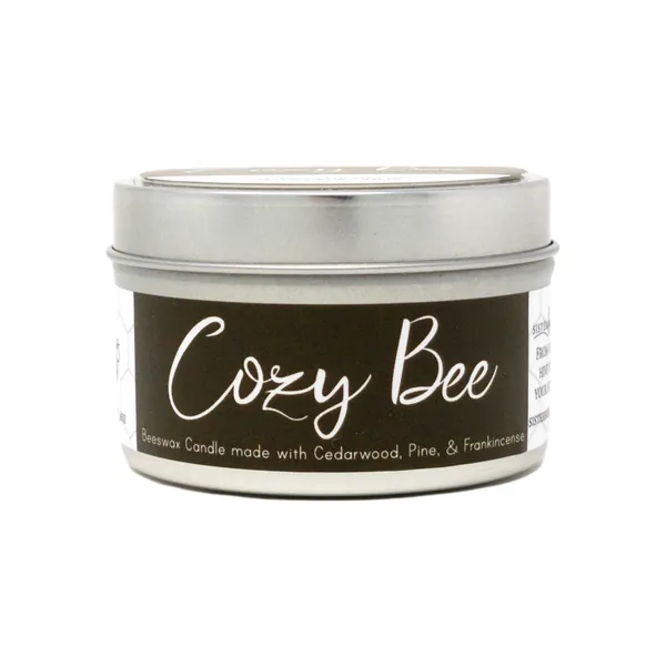 Beeswax Candle - Cozy Bee (with Cedarwood, Pine, & Frankincense) by Sister Bees - No