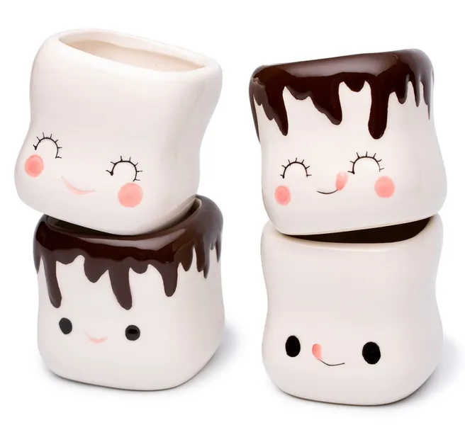 Cute Marshmallow Shaped Mugs Ceramic Hot Chocolate Cup Hot Chocolate Mugs Milk Cocoa Christmas Funny Coffee Mug Mothers Day Gift 6oz