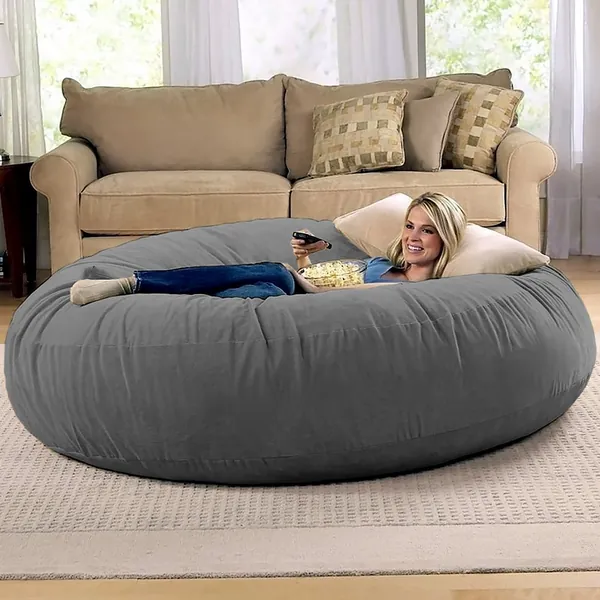 Jaxx 6 Foot Cocoon - Large Bean Bag Chair for Adults, Charcoal