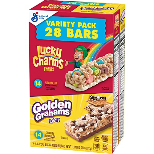 Golden Grahams Lucky Charms Breakfast Cereal Treat Bars Variety Pack, 28 ct - 28 Count (Pack of 1)