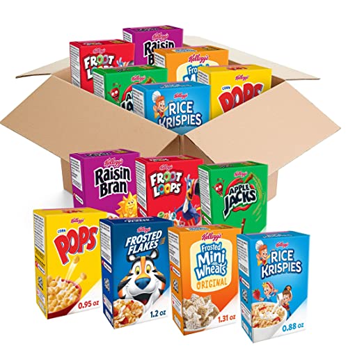 Kellogg's Cold Breakfast Cereal, Bulk Pantry Staples, Kid Snacks, Variety Pack (48 Boxes) - 48 Piece Assortment