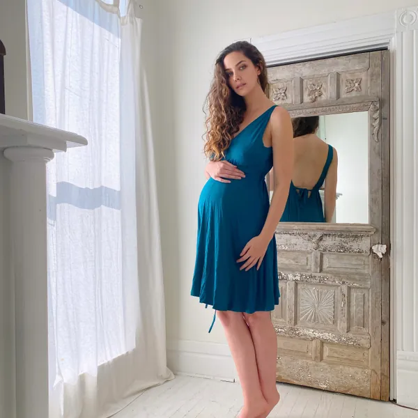 Juliet Labor & Postpartum Gown in Deep Teal