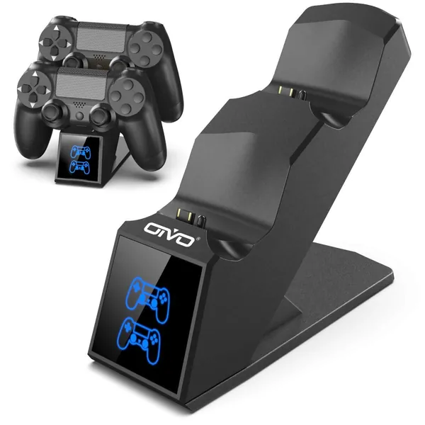 PS4 Controller Charger Dock Station, OIVO PS4 Dual Charger Docking Station with lED Indicator for Playstation 4 Controller - 