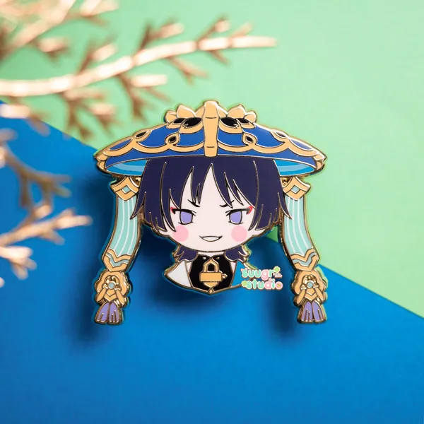 Genshin Impact Wanderer / Scaramouche / Kunikuzushi Hard Enamel Pin - [A Grade] / Locking Clasps