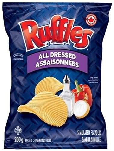 Lay's Ruffles All Dressed Chips - Large Bag - 200 Gram - Imported from Canada - Barbecue - 7.05 Ounce (Pack of 1)