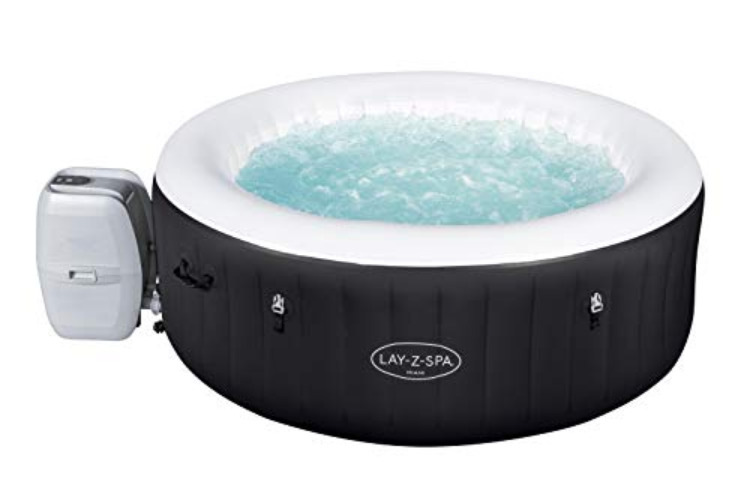 Lay-Z-Spa Miami Hot Tub, 120 AirJet Massage System Inflatable Spa with Freeze Shield Technology, 2-4 Person - Miami 2021